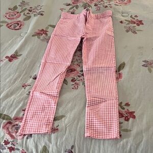 Pink Checkered Kids Formal Pants